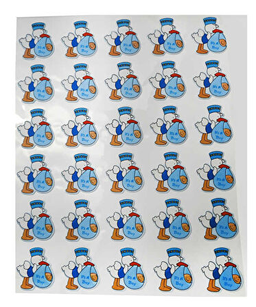 STİCKER BEBEK LEYLEKLİ MAVİ PK:30 KL:1000