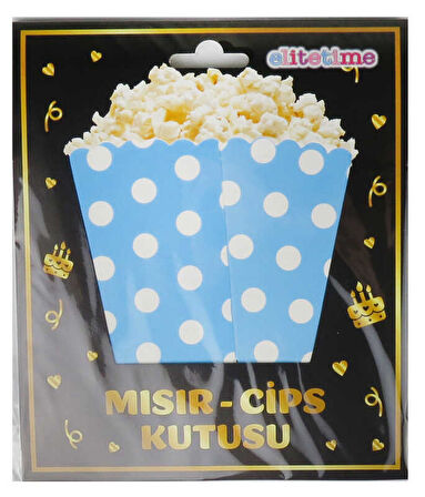 MISIR CİPS KUTUSU PUANTİYELİ MAVİ 10ADET