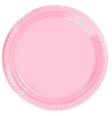 TABAK YUVARLAK 22 CM PEMBE 25 ADET