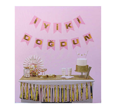 FLAMA İYİKİ DOĞDUN SET KÜÇÜK PEMBE 1 ADET