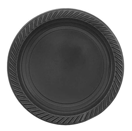 TABAK YUVARLAK 22 CM SİYAH 25 ADET