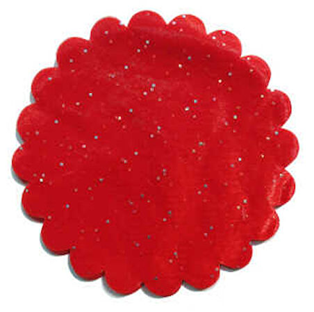 ORGANZE TAŞLI TÜL KIRMIZI 24 CM 100 ADET