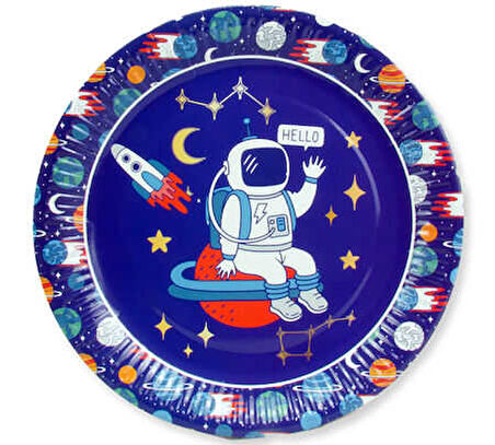 TABAK ASTRONOT UZAYDA KARTON 23 CM 8 ADET