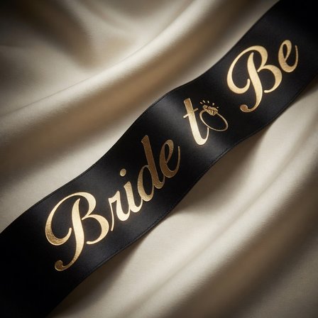 Bride To Be Siyah Altın Yazılı Gelin Kuşağı Bekarlığa Veda Aksesuarı