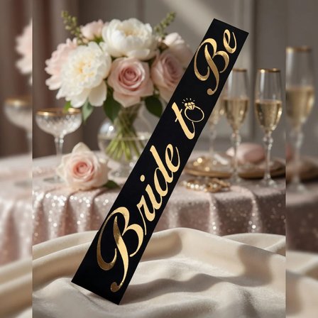 Bride To Be Siyah Altın Yazılı Gelin Kuşağı Bekarlığa Veda Aksesuarı