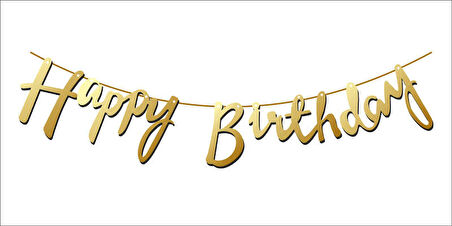 FLAMA HAPPY BRITHDAY METALİZE ALTIN SET 1 ADET