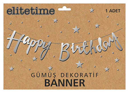 FLAMA HAPPY BRITHDAY METALİZE GÜMÜŞ SET 1 ADET