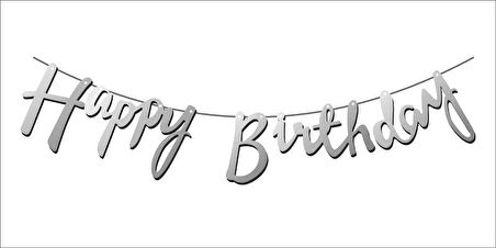 FLAMA HAPPY BRITHDAY METALİZE GÜMÜŞ SET 1 ADET