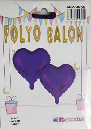 FOLYO BALON KALPLİ MOR 10 INC 2 ADET