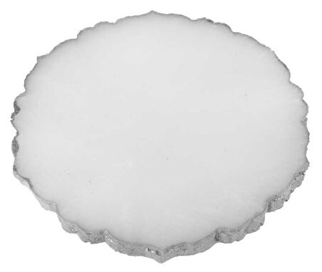 EPOKSİ YUVARLAK 7 CM SEDEF KENARI GÜMÜŞ 1 ADET
