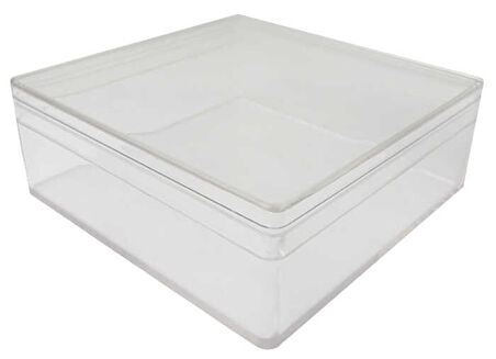 KUTU AKRİLİK KARE 8x8x3 CM ŞEFFAF 12 ADET