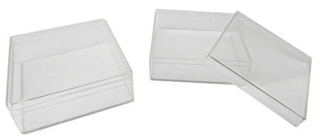 KUTU AKRİLİK KARE 8x8x3 CM ŞEFFAF 12 ADET