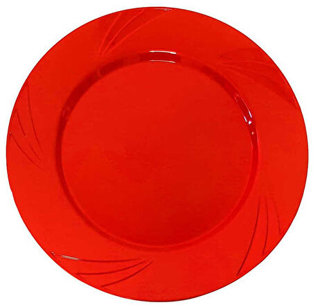 TABAK KRİSTAL 22,5 CM KIRMIZI 6 ADET