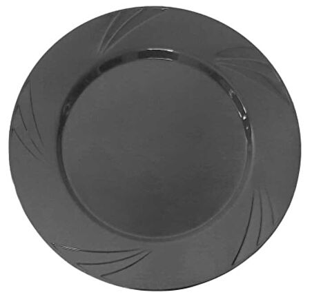 TABAK KRİSTAL 22,5 CM SİYAH 6 ADET