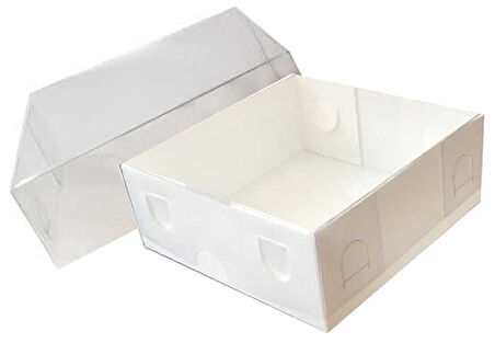 KUTU KAĞIT KAPAĞI ASETAT BEYAZ 8x8x3 CM 100 ADET