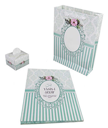 ÇANTA KARTON YASİN İÇİN MİNT SU YEŞİLİ 25 ADET
