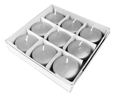 MUM TEALIGHT YÜZEN MUM GÜMÜŞ 9 ADET