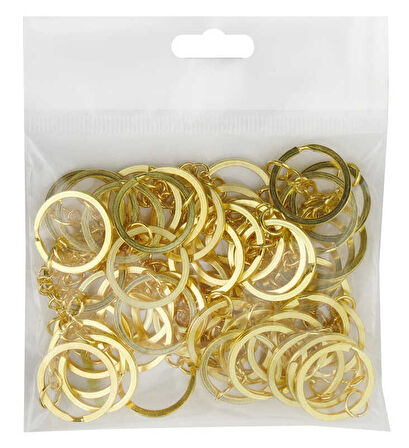 ANAHTARLIK HALKASI METAL 4,5 CM ALTIN 50 ADET