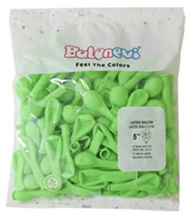 BALON DÜZ NEON FOSFORLU 5 İNC YEŞİL 100 ADET