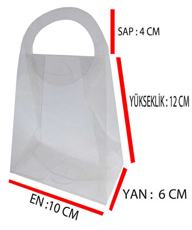 ÇANTA ASETAT ŞİŞE VE HEDİYELİK KUTUSU 10X12CM 50 ADET