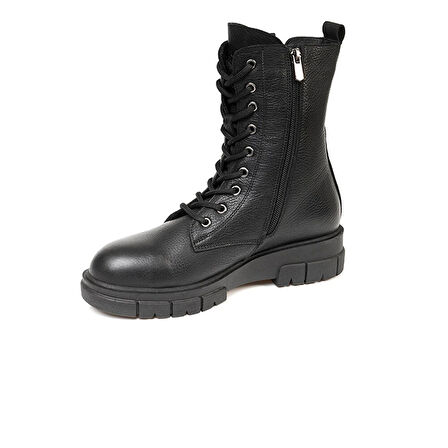 Greyder 72057 Kadın Siyah Hakiki Deri Military Bot 