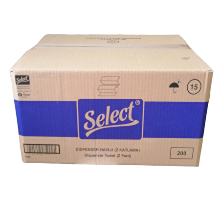 Select 200 Lü Standart Z Katlama Havlu 12 Paket