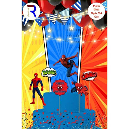 Spiderman (Örümcek Adam) Temalı Karton Pasta Süsü