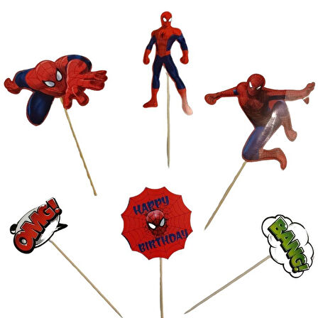 Spiderman (Örümcek Adam) Temalı Karton Pasta Süsü