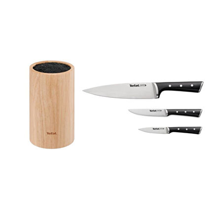 Tefal Ice Force Ahşap Standlı 3'lü Bıçak Seti