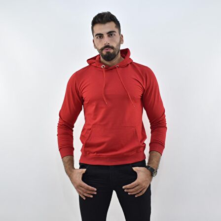 ZİDAN 4657  KAPŞONLU SWEATSHIRT- KANGURU CEPLİ BASİC