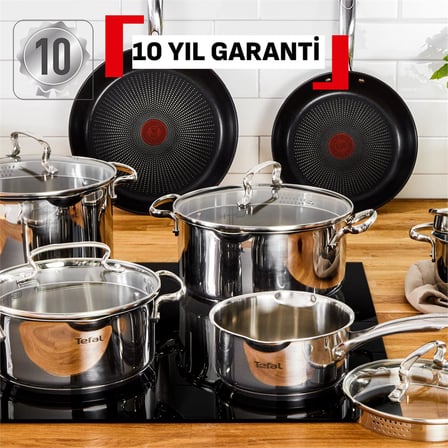 Tefal Duetto Çelik Tencere Seti - 8 Parça