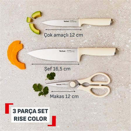 Tefal EverSharp 3'lü Entegre Otomatik Bileyicili Bıçak Seti