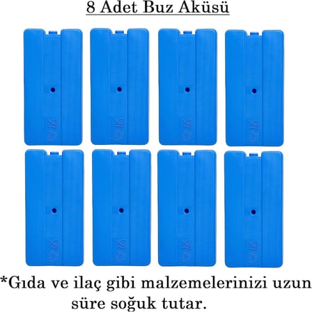 Buz Aküsü Buz Kasedi Ice Box 8nanli Set 370 ml x 8, Ankanorm, Mavi