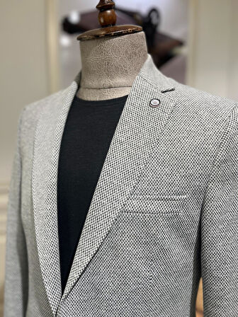 Guild Slim Fit Saraybosna Gri Örme Ceket