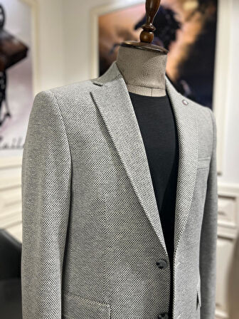 Guild Slim Fit Saraybosna Gri Örme Ceket