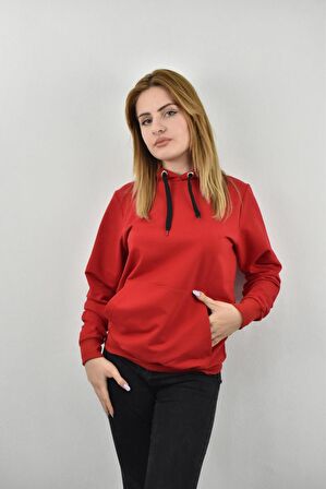 ZİDAN 490 KAPŞONLU KANGURU CEP İKİ İPLK KADIN SWEATSHIRT