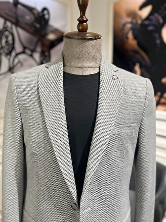 Guild Slim Fit Saraybosna Gri Örme Ceket