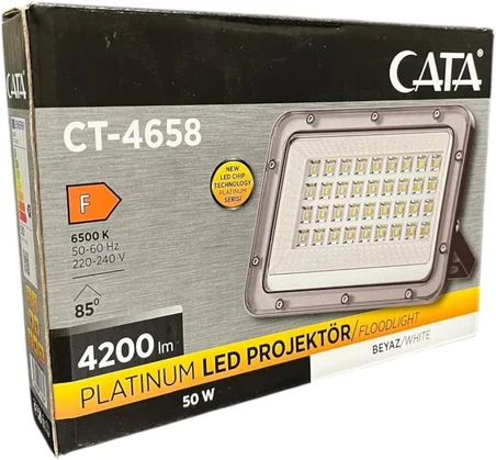 Platinum 50 Watt Led Projektör IP65 6500K Beyaz Işık 4200 Lümen Dış Mekan Aydınlatma 220V