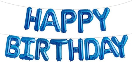 Happy Birthday Mavi Renk Folyo Balon Seti