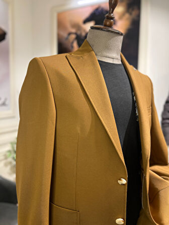 Guild Slim Fit Gümülcine Kahve Örme Torba Cep Ceket