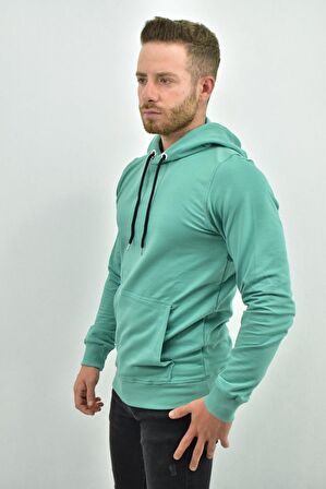 ZİDAN 4657  KAPŞONLU SWEATSHIRT- KANGURU CEPLİ BASİC