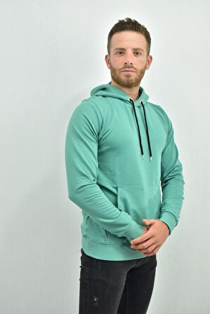 ZİDAN 4657  KAPŞONLU SWEATSHIRT- KANGURU CEPLİ BASİC