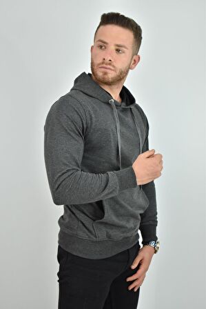 ZİDAN 4657  KAPŞONLU SWEATSHIRT- KANGURU CEPLİ BASİC