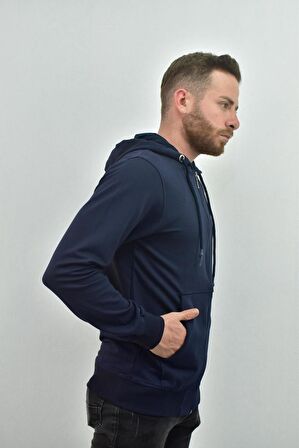 ZİDAN 4676 KANGURU CEPLİ FERMUARLI ERKEK KAPŞONLU SWEATSHIRT