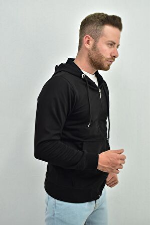 ZİDAN 4676 KANGURU CEPLİ FERMUARLI ERKEK KAPŞONLU SWEATSHIRT