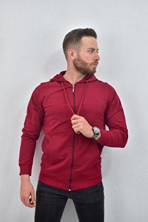 ZİDAN 4676 KANGURU CEPLİ FERMUARLI ERKEK KAPŞONLU SWEATSHIRT