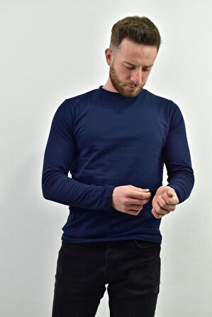 Zidan 3175 Pike Kumaş 0 Yaka İnce Erkek Sweatshirt