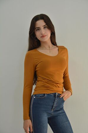 Zidan K-201 V Yaka Kadın Uzun Kol Sweatshirt