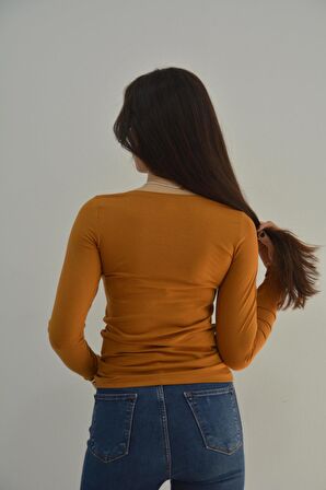 Zidan K-202 V Yaka Kadın Uzun Kol Büyük Beden Sweatshirt