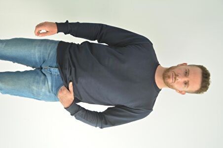 Zidan 507 0 Yaka Sade Erkek Sweatshirt